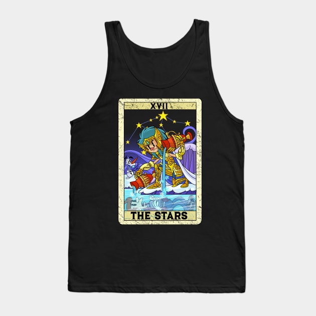 Aquarius Camus gold saints The Star Tarot Card Stars Cartoons Tank Top by Juandamurai